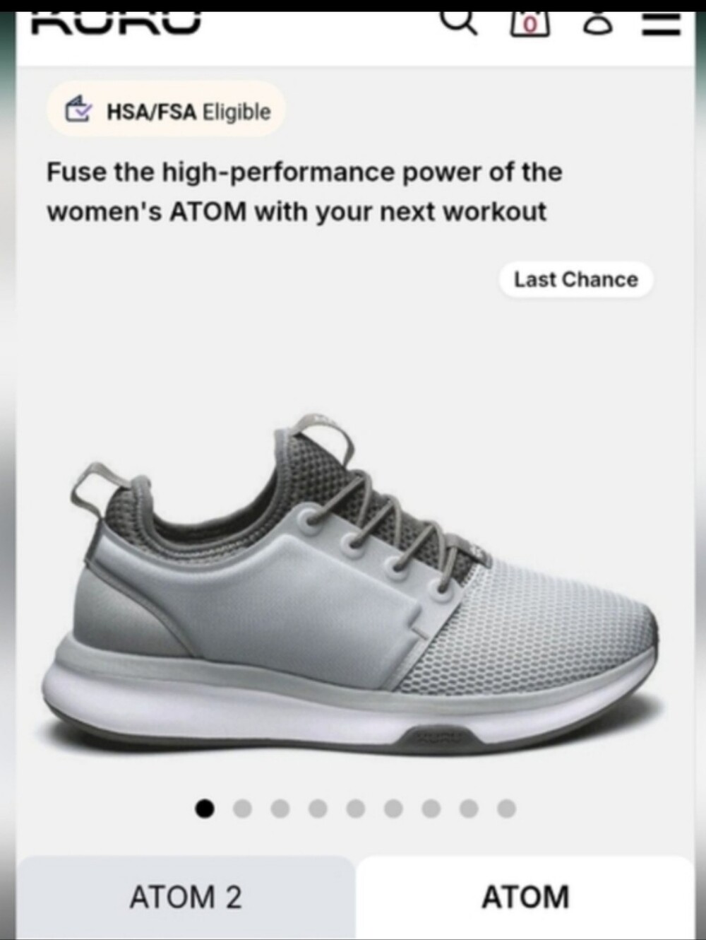 KURU Atom Gray Athletic Running Tennis Shoe Walk Jog Footwear Sneaker Women 6.5 - Picture 9 of 12